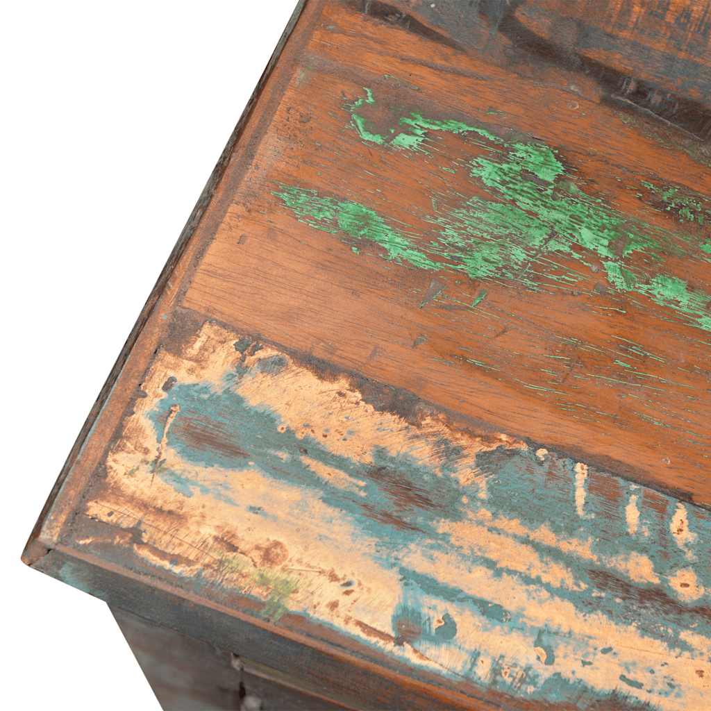 Mesa auxiliar con 1 cajón y 1 puerta madera reciclada