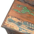 Mesa auxiliar con 1 cajón y 1 puerta madera reciclada