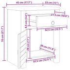 Mesa auxiliar con 1 cajón y 1 puerta madera reciclada