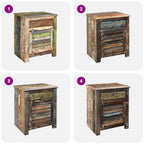 Mesa auxiliar con 1 cajón y 1 puerta madera reciclada