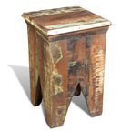 Taburete de madera maciza reciclada