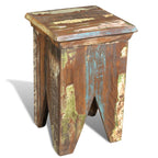 Taburete de madera maciza reciclada