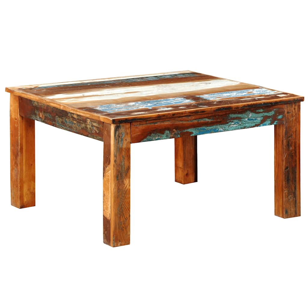 Mesa de centro baúl de madera maciza reciclada 80x40x35 cm