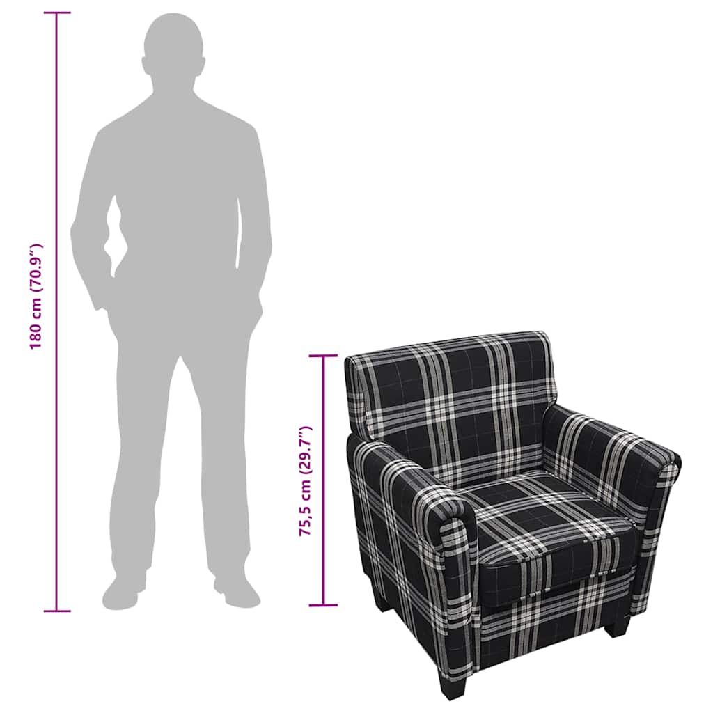 Sillón con cojín de tela negro