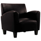 Sillón de cuero artificial marrón oscuro