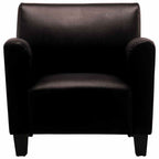 Sillón de cuero artificial marrón oscuro