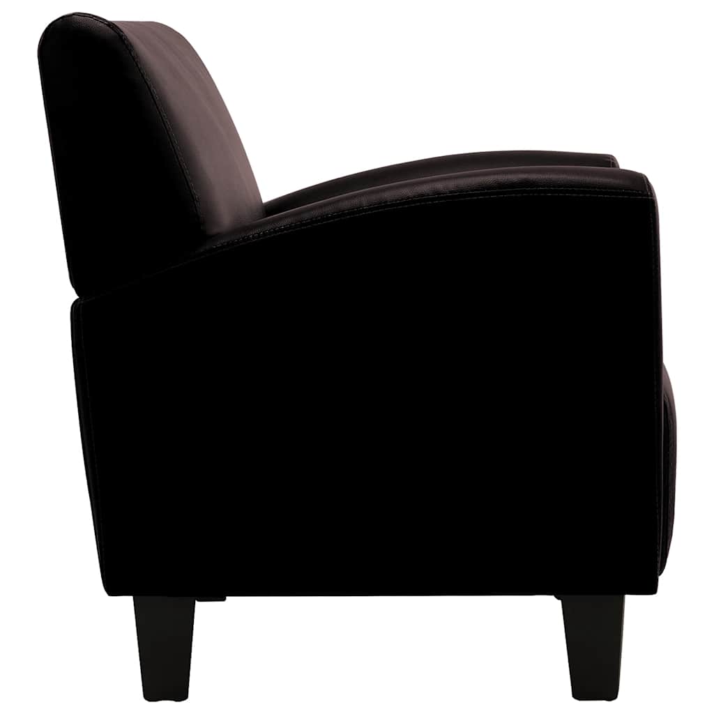 Sillón de cuero artificial marrón oscuro