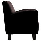 Sillón de cuero artificial marrón oscuro