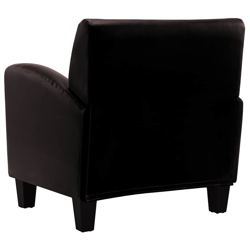 Sillón de cuero artificial marrón oscuro