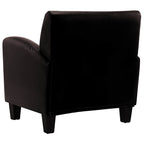 Sillón de cuero artificial marrón oscuro