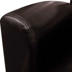 Sillón de cuero artificial marrón oscuro