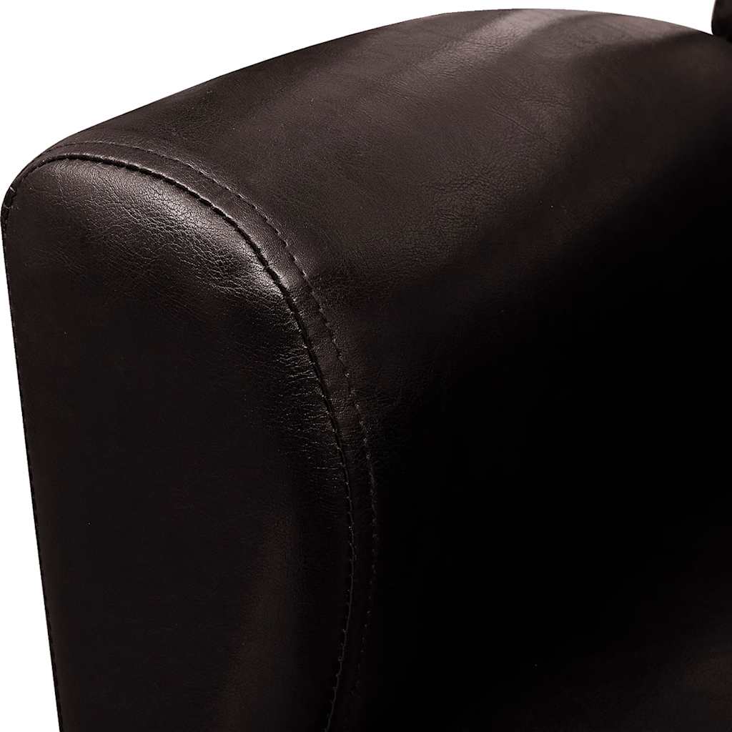 Sillón de cuero artificial marrón oscuro