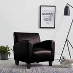 Sillón de cuero artificial marrón oscuro