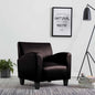 Sillón de cuero artificial marrón oscuro