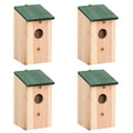 Casa para pájaros 4 unidades madera 12x12x22 cm
