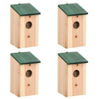 Casa para pájaros 4 unidades madera 12x12x22 cm