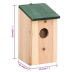 Casa para pájaros 4 unidades madera 12x12x22 cm