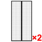Cortina mosquitera para puerta 2 uds imán negro 210 x 100 cm