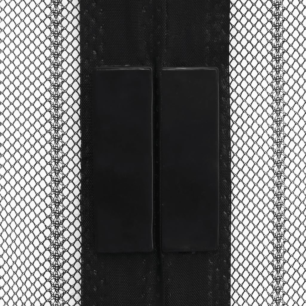 Cortina mosquitera para puerta 2 uds imán negro 210 x 100 cm