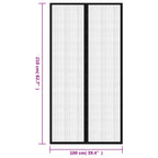 Cortina mosquitera para puerta 2 uds imán negro 210 x 100 cm