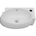 Lavabo con hueco de grifo y rebosadero cerámica blanco