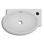 Lavabo con hueco de grifo y rebosadero cerámica blanco