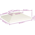 Cubierta de repuesto de cenador crema blanco 310 g/m² 3x4 m