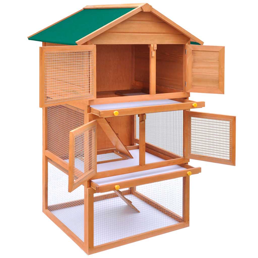 Casa de animales pequeños jaula conejera 3 niveles madera