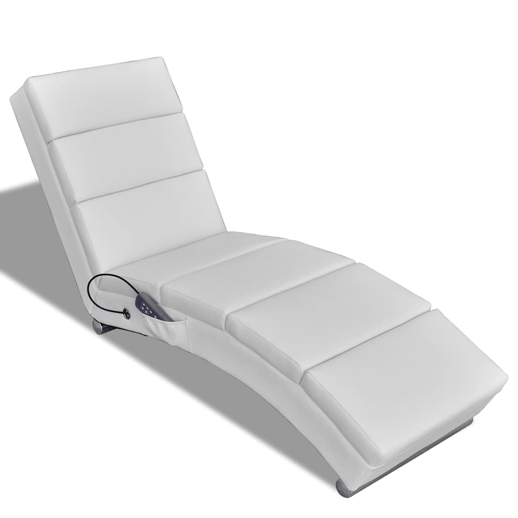Poltrona de massagem de couro sintético branco creme