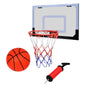 Basketball hoop with net and backboard, ball and pump, orange