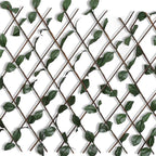 Valla enrejada de sauce 5 piezas hojas artificiales 180x90 cm