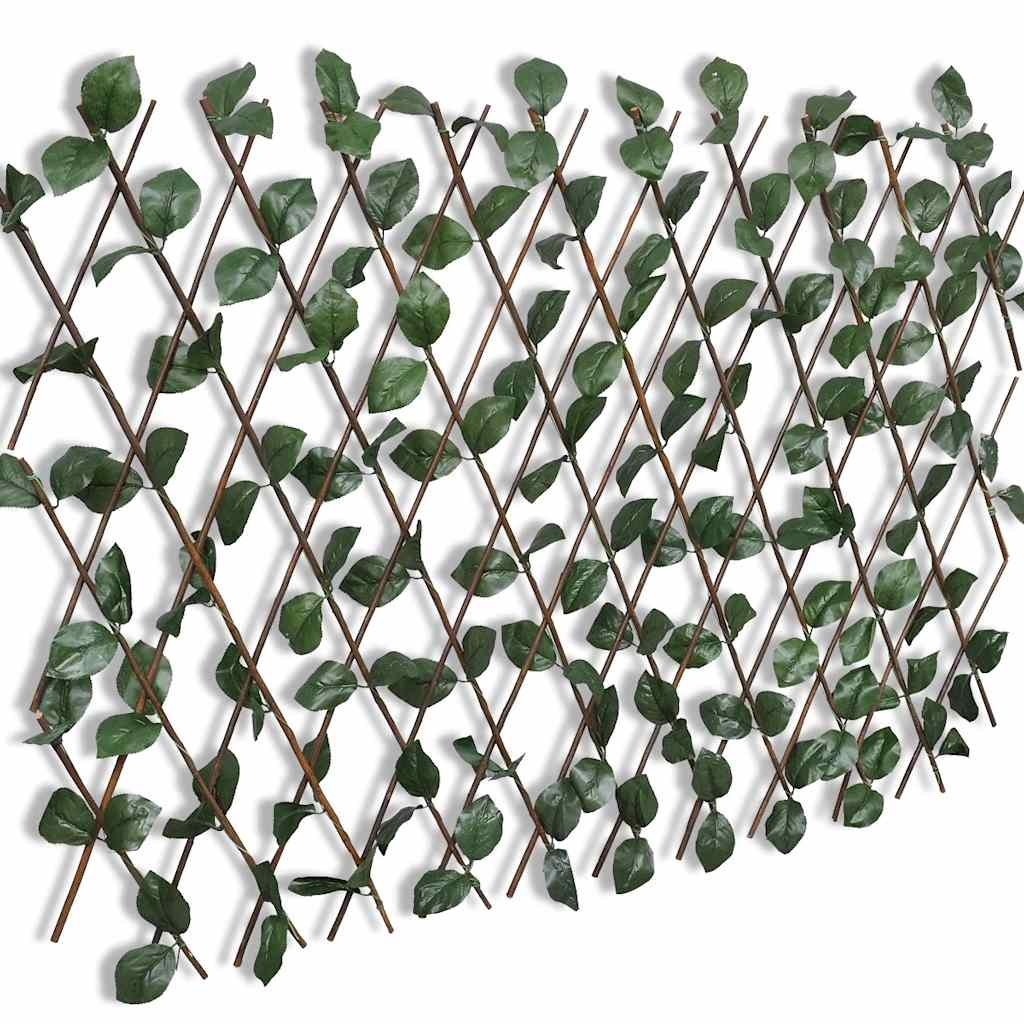 Valla enrejada de sauce 5 piezas hojas artificiales 180x90 cm