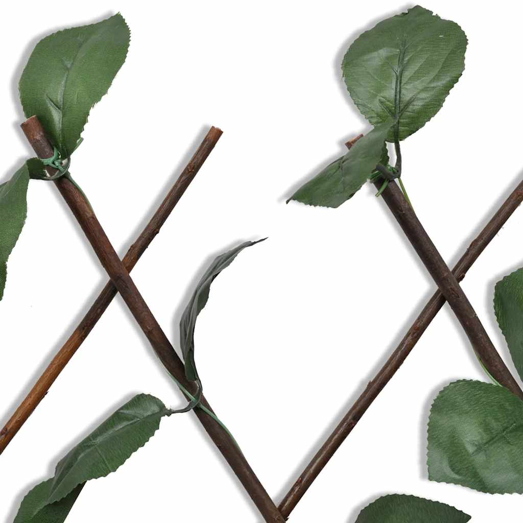 Valla enrejada de sauce 5 piezas hojas artificiales 180x90 cm