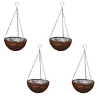 Cesta Redonda Colgante de Sauce Con Capa y Cadena - 4 Piezas