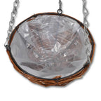 Cesta Redonda Colgante de Sauce Con Capa y Cadena - 4 Piezas