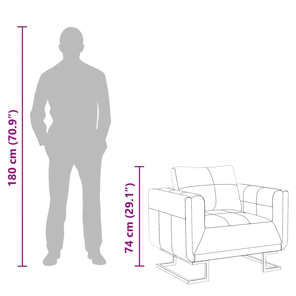 Sillón con patas cromadas cuero sintético blanco