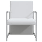 Sillón con patas cromadas cuero sintético blanco