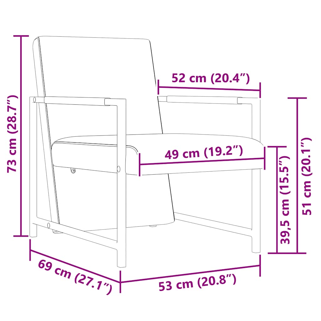 Sillón con patas cromadas cuero sintético blanco