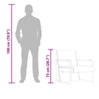 Sillón con patas cromadas cuero sintético blanco
