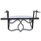 Mesa de balcón colgante mosaico azul y blanco