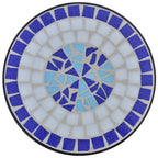 Mesa auxiliar para plantas mosaico azul y blanco