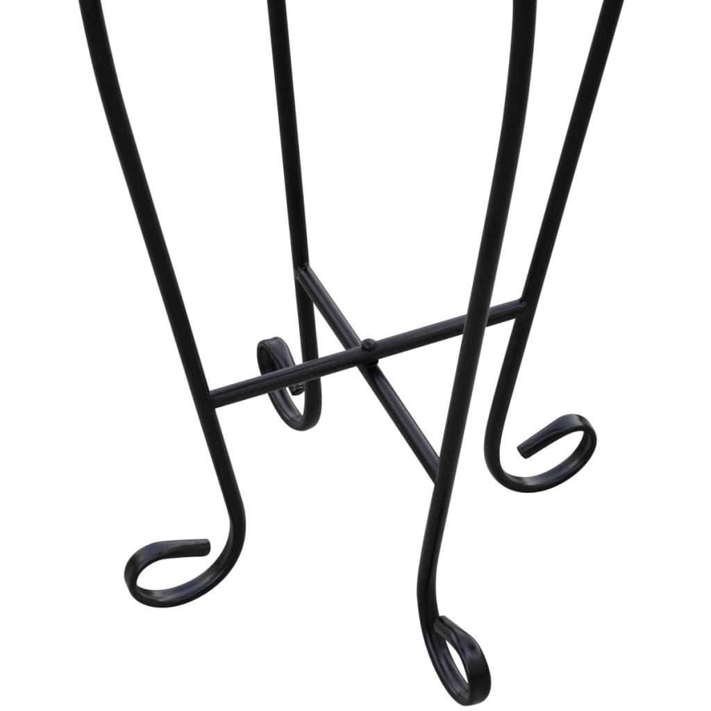 Mesa auxiliar para plantas mosaico azul y blanco