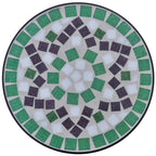 Mesa auxiliar mosaico para plantas verde y blanca