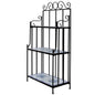 Blue and white mosaic plant stand