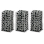 Cestas de muro de gaviones 3 uds acero galvanizado 25x25x197cm
