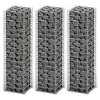 Cestas de muro de gaviones 3 uds acero galvanizado 25x25x197cm