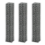 Cestas de muro de gaviones 3 uds acero galvanizado 25x25x197cm