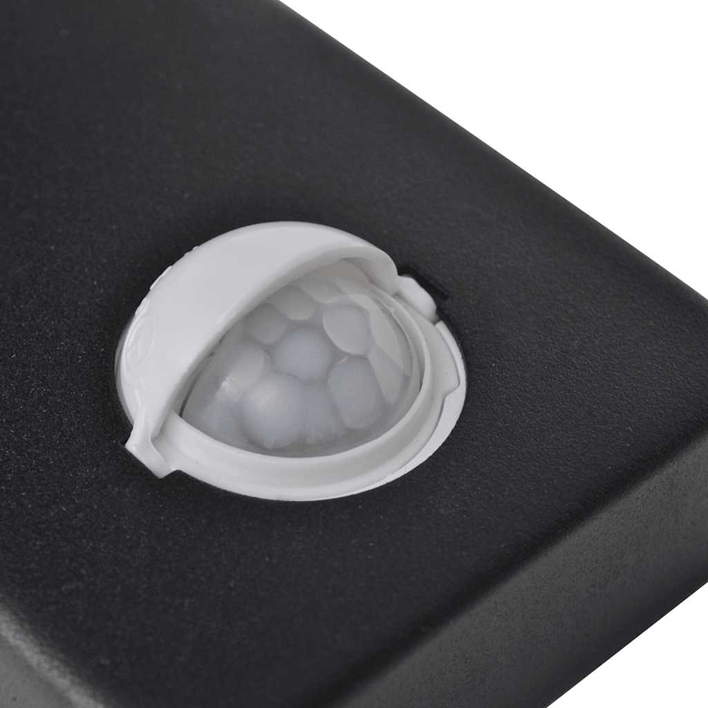 Aplique de pared con sensor y LED, acero inoxidable, negro