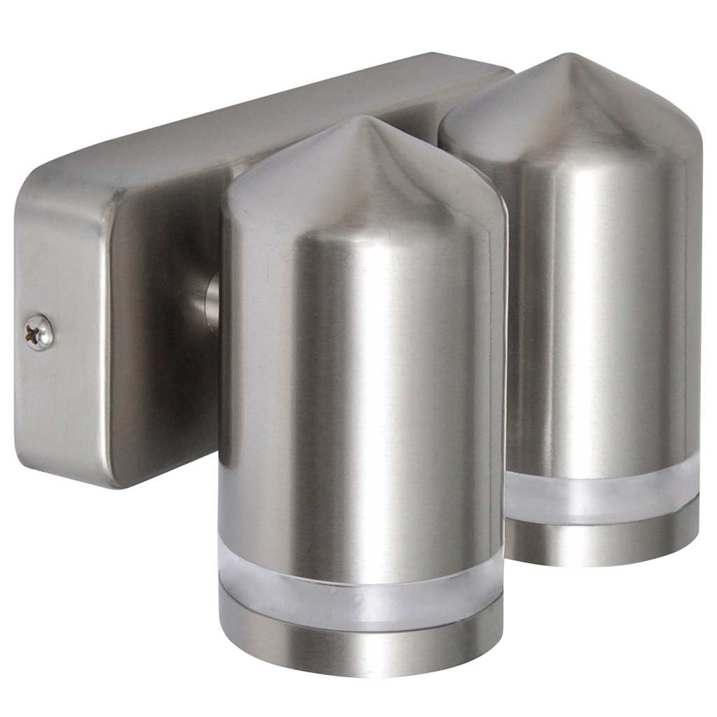 Aplique de pared con sensor y LED, acero inoxidable, negro