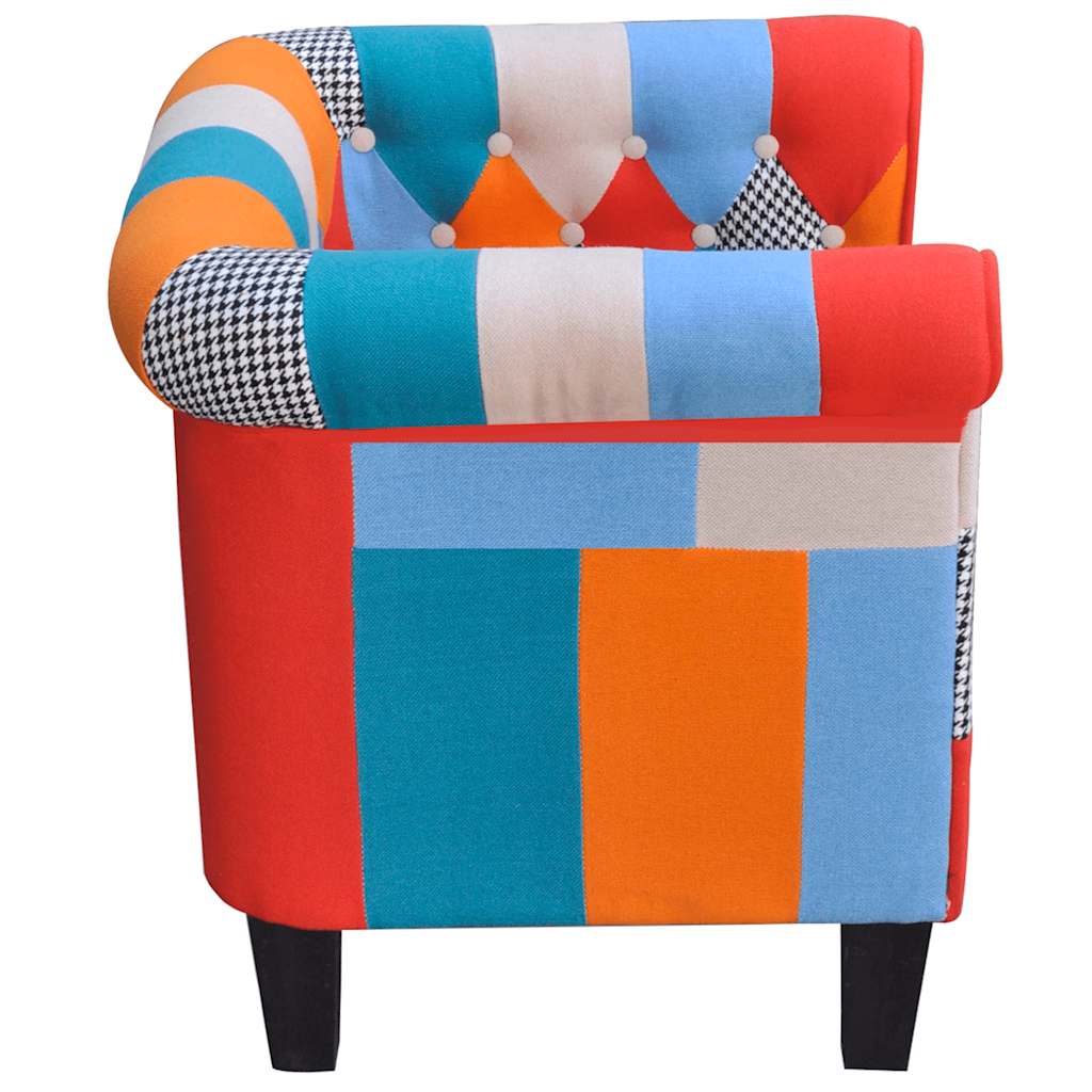 Sillón con diseño de retales de tela Patchwork